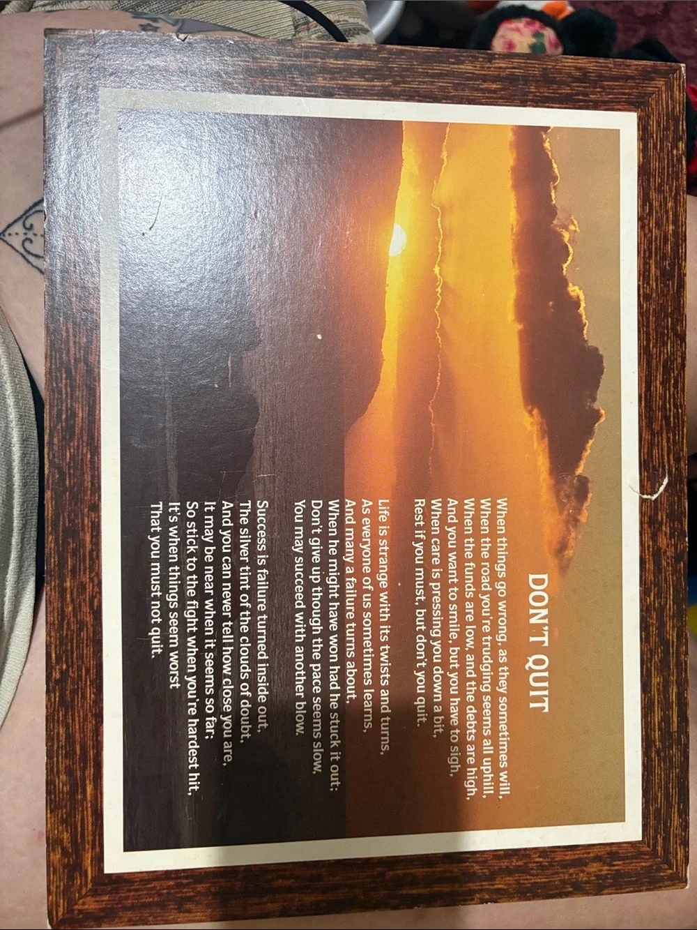 Don't Quit Framed Sunset Wall Art - Brown
